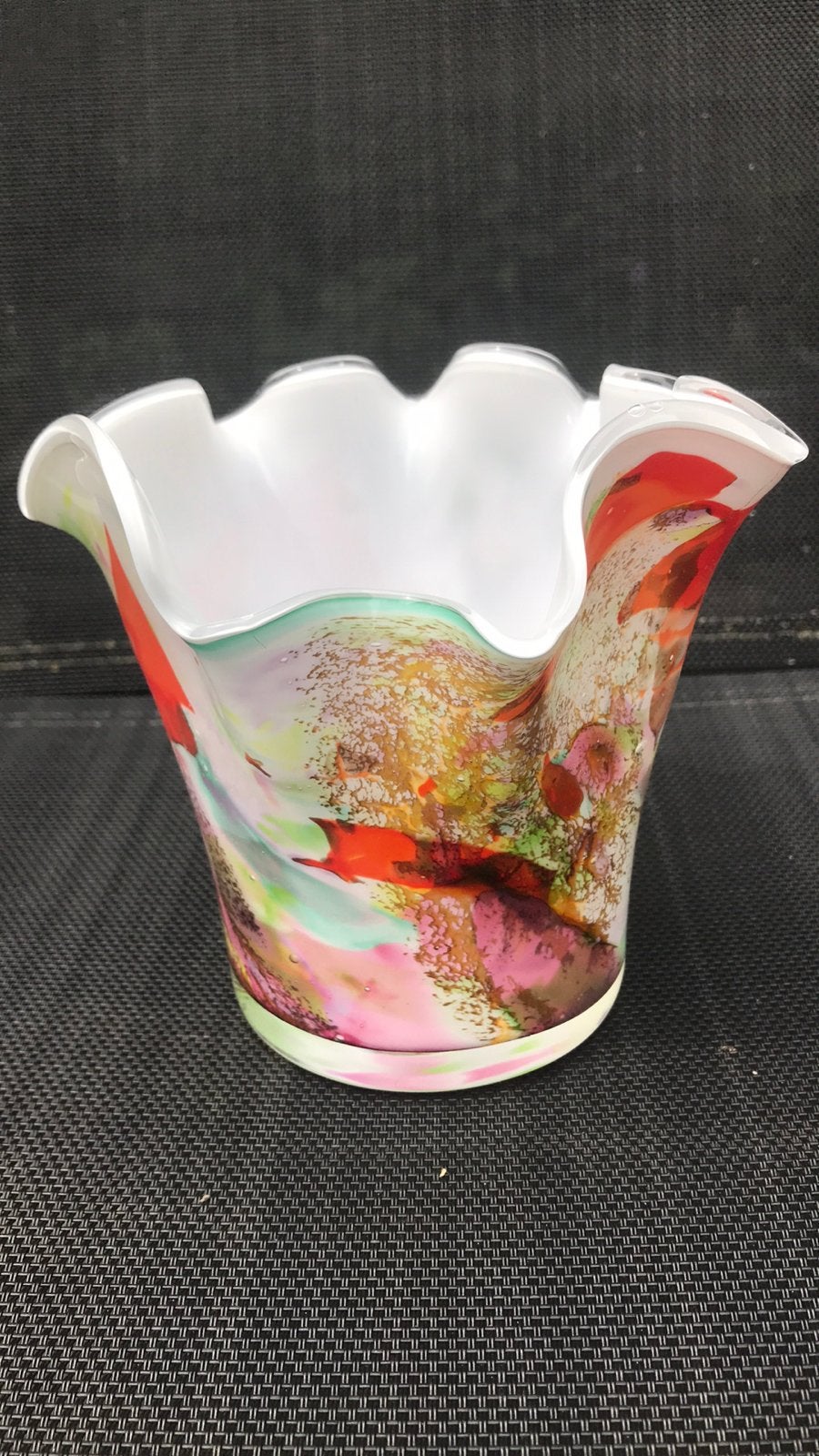 Fidrio Wave vaas mixed colours, Overige kleuren, Ophalen of Verzenden, Minder dan 50 cm, Glas
