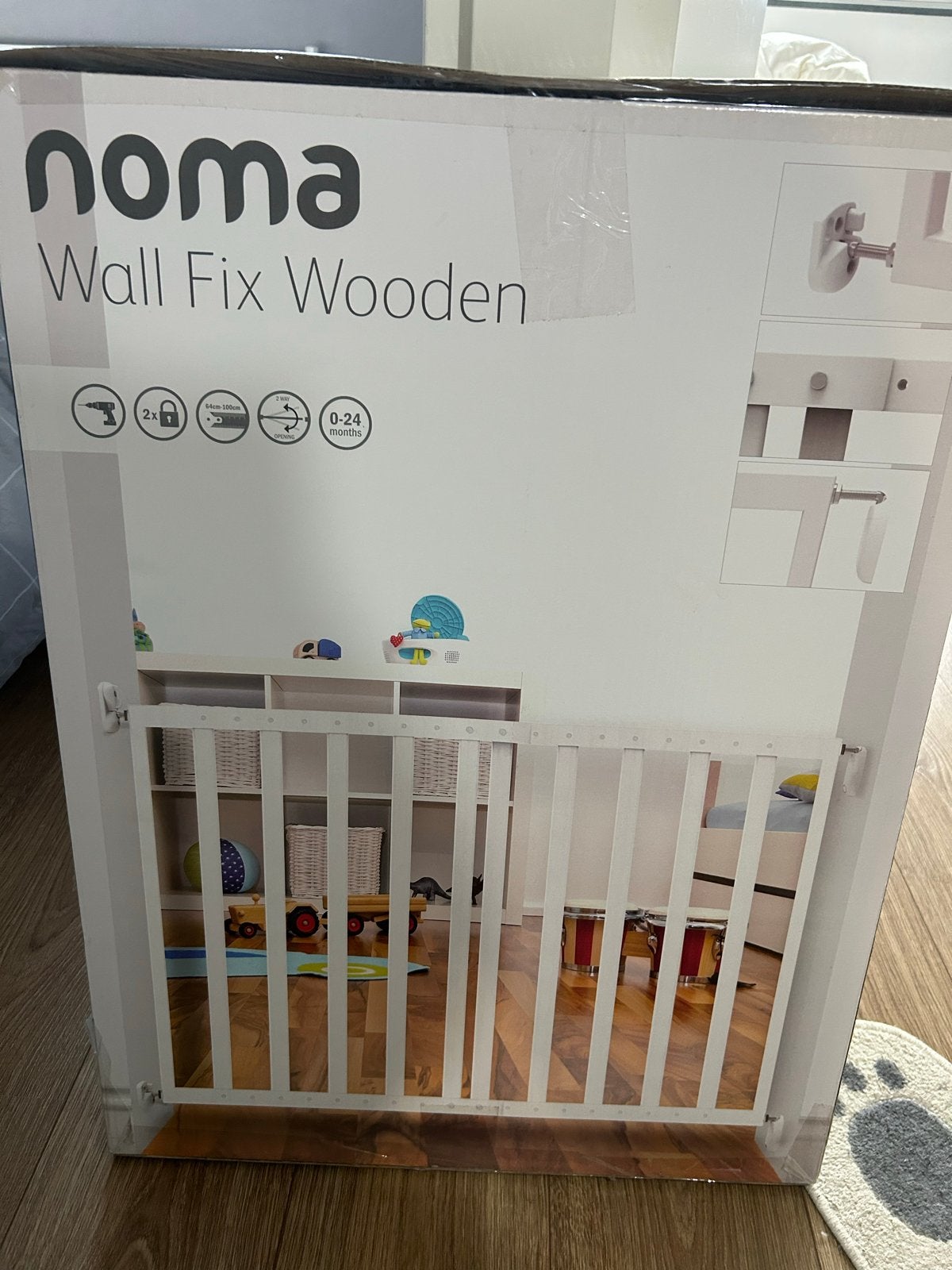 Noma Wall Fix Wooden veiligheidshekje - Nieuw, Ophalen, Nieuw, Hout, Schroefhekje