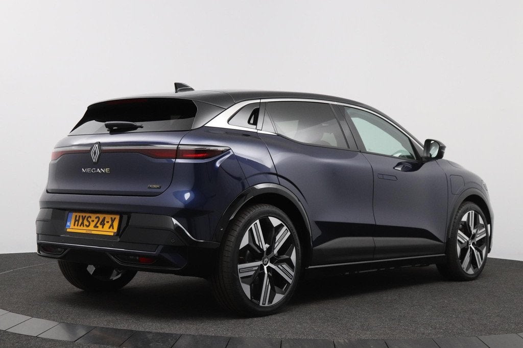 Renault Megane E-Tech Electric Iconic 220pk Comfort Range |, Auto's, Renault, Huisgarantie, Blauw, 1619 kg, 900 kg