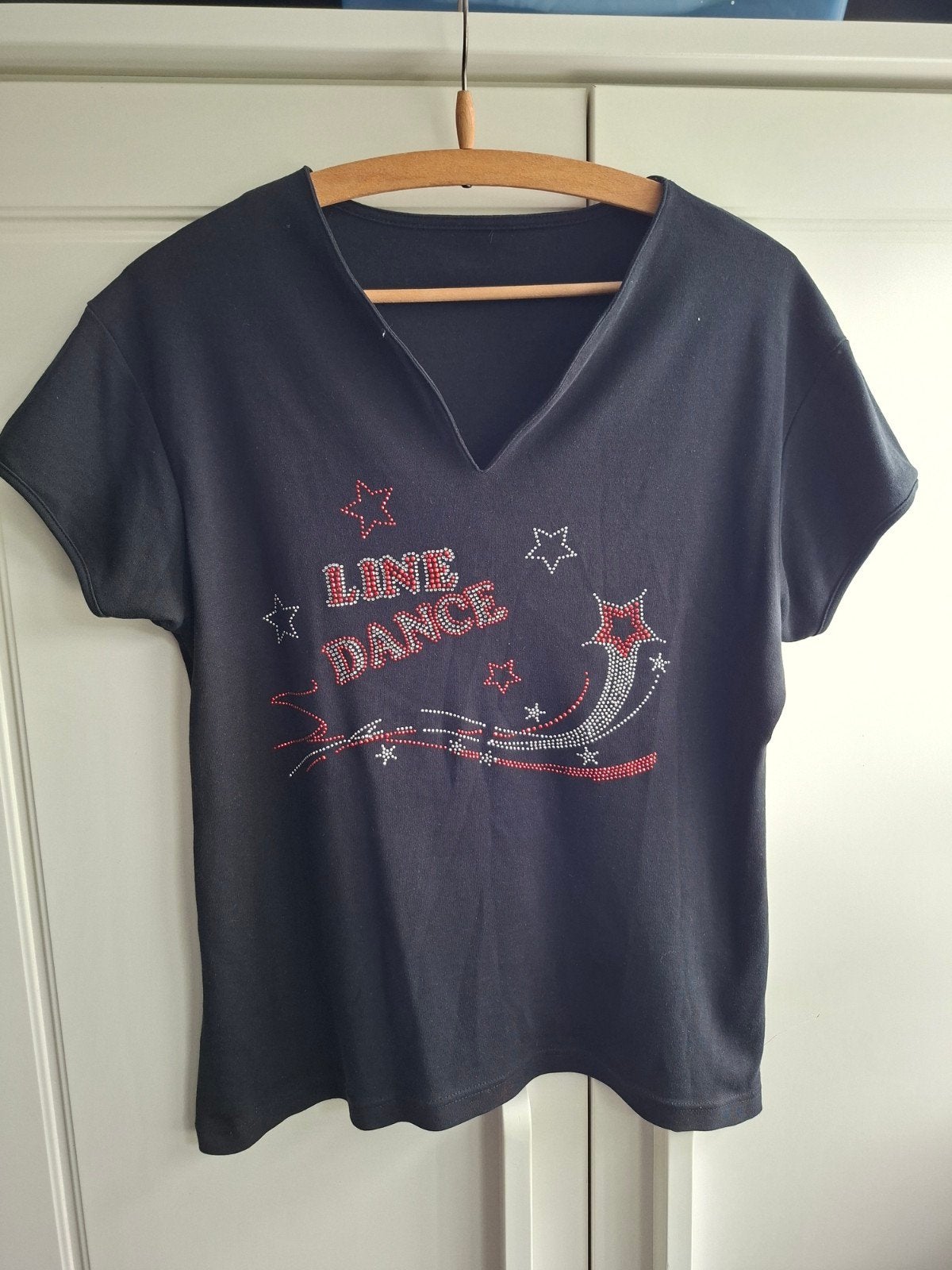 Zwart Line Dance T-shirt met korte mouwen maat M., Maat 38/40 (M), Zwart, Ophalen of Verzenden, Korte mouw