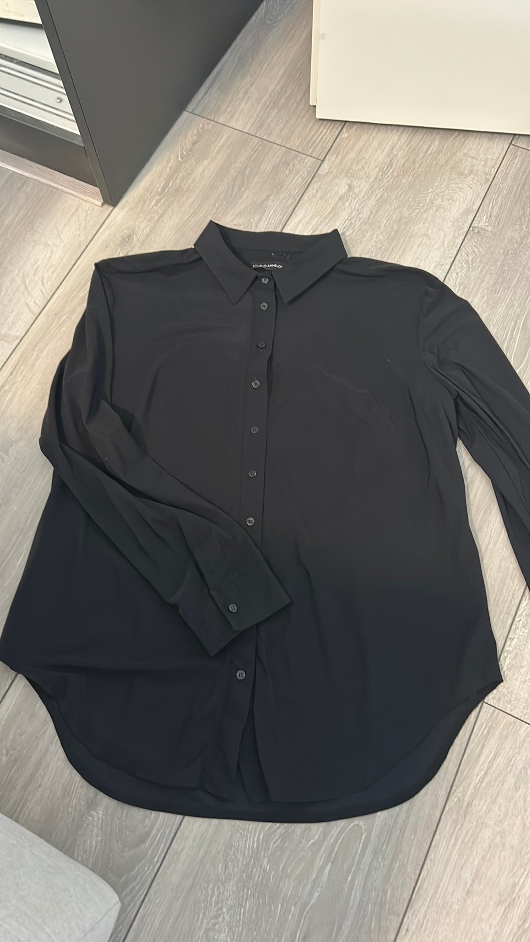 Studio anneloes Zwarte blouse met lange mouwen, Ophalen, Zo goed als nieuw, Maat 46/48 (XL) of groter, Zwart