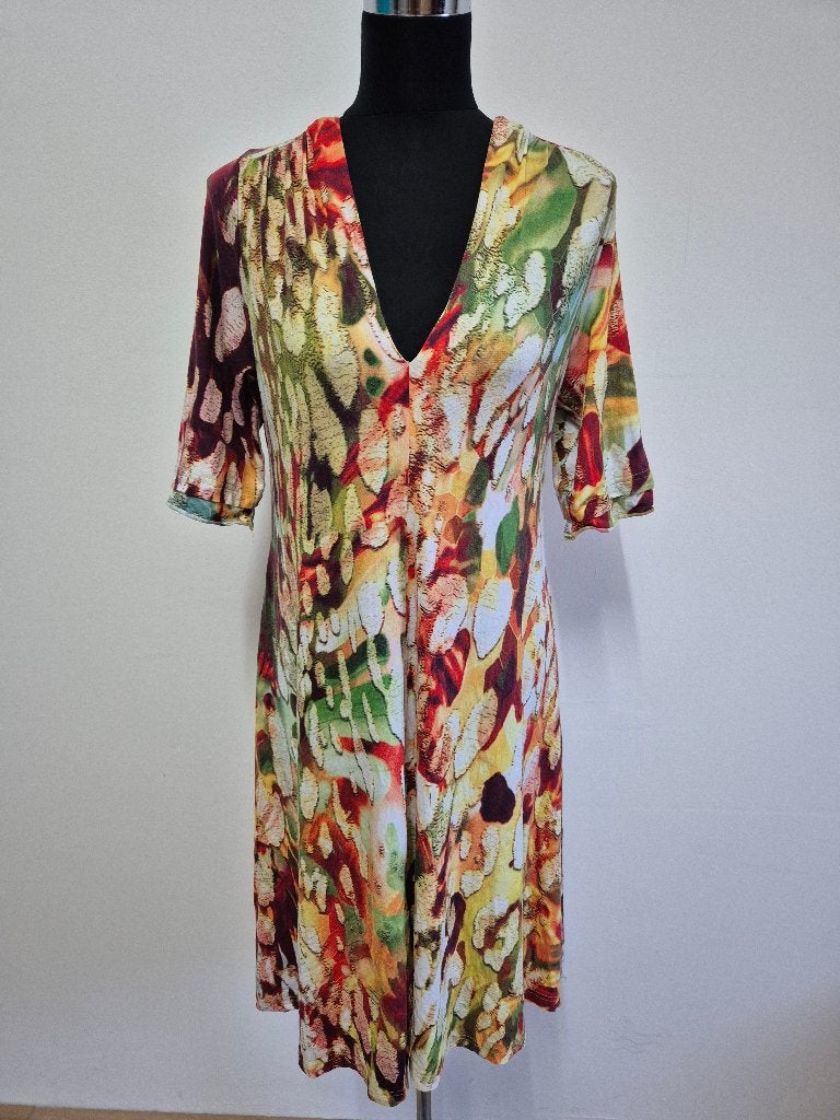 J356 - Zomerse Heart jurk maat 4-6 is XS-S valt ruim (1), Kleding | Dames, Jurken, Ophalen of Verzenden, Zo goed als nieuw, Maat 34 (XS) of kleiner