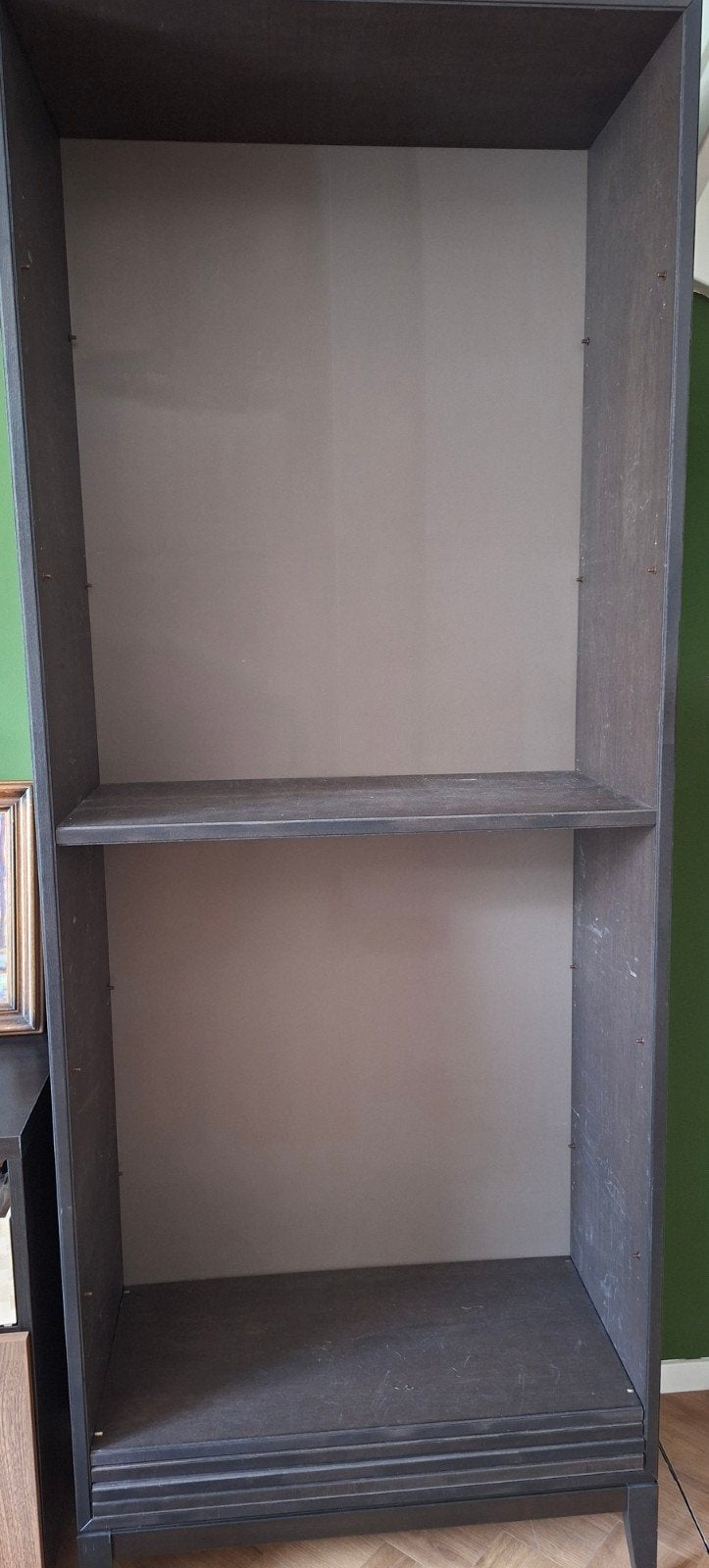 Donkerbruine kast met planken, Ophalen, Met plank(en), Gebruikt, 200 cm of meer