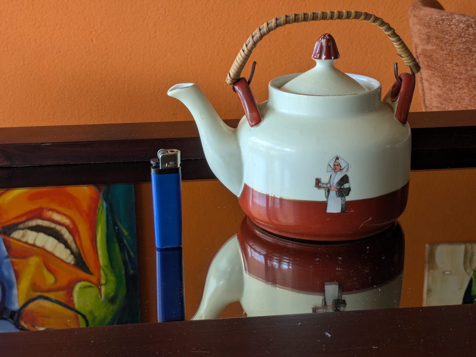 Vintage Droste Cacao theepot en blik, Ophalen of Verzenden