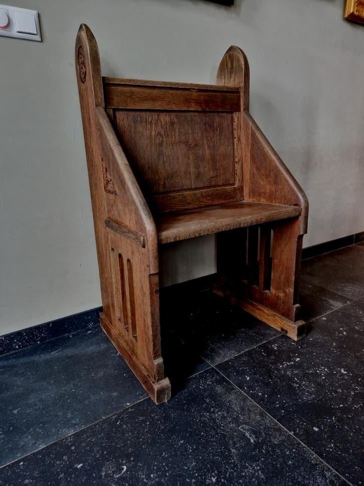 Antieke kerkstoel antique readers pew seat chair, Ophalen