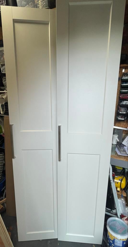 IKEA GRIMO Kledingkastdeuren (2 stuks) - Wit, Ophalen, Overige materialen, 200 cm of meer, 50 tot 100 cm