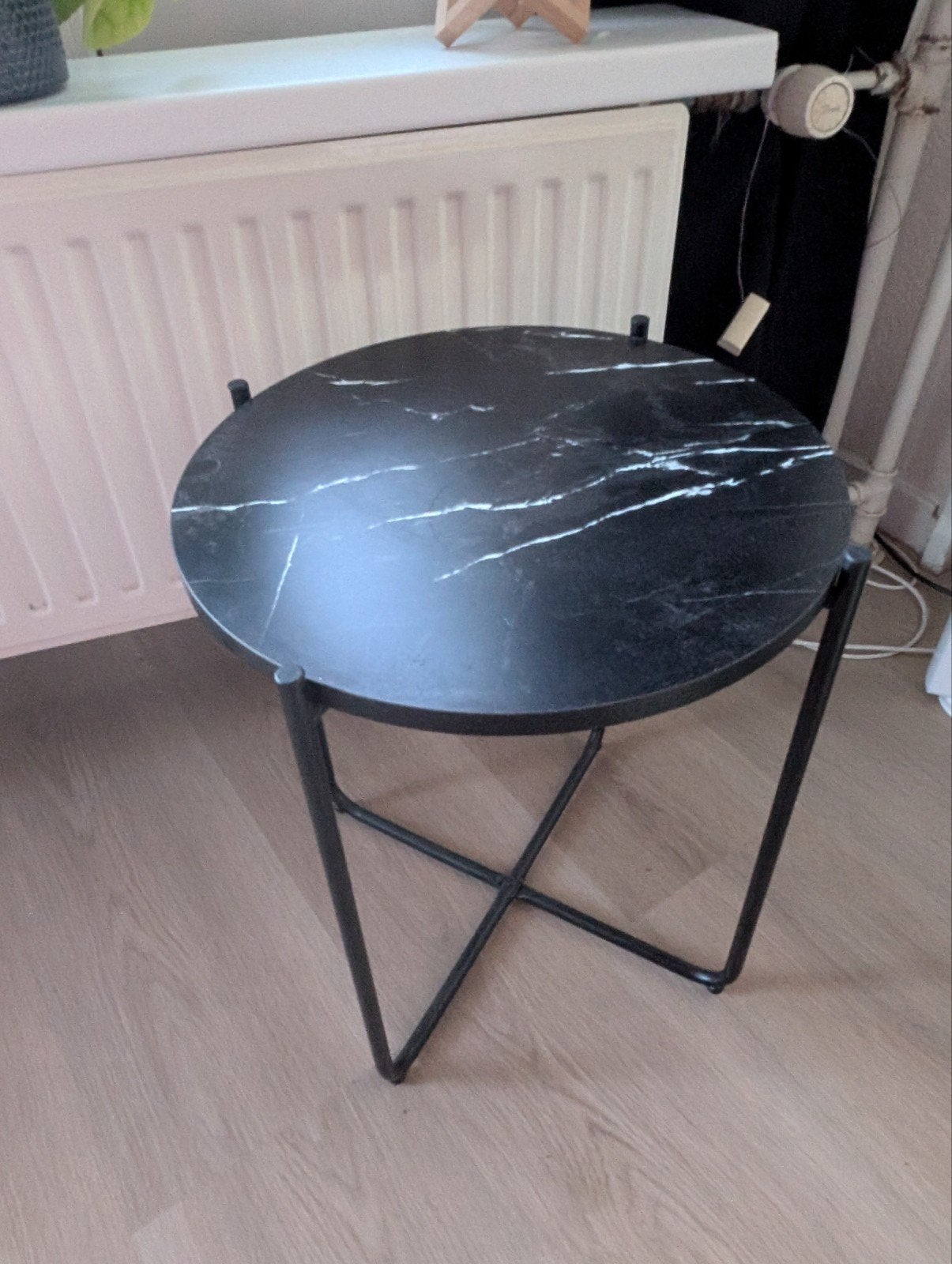 nieuw! zwart marmeren bijzettafel - Rond, Ophalen, Minder dan 45 cm, Minder dan 55 cm, Gebruikt