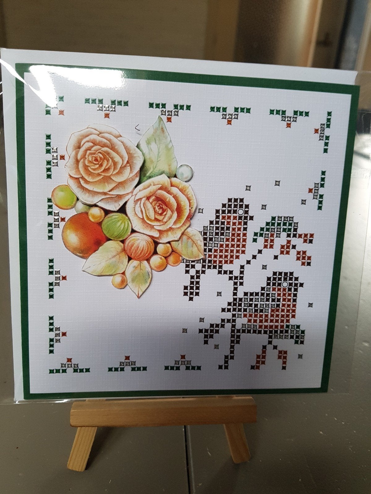 Kaartje hobbydots sparkles kerst rozen en kerstballen, Ophalen of Verzenden, Nieuw, Kerst