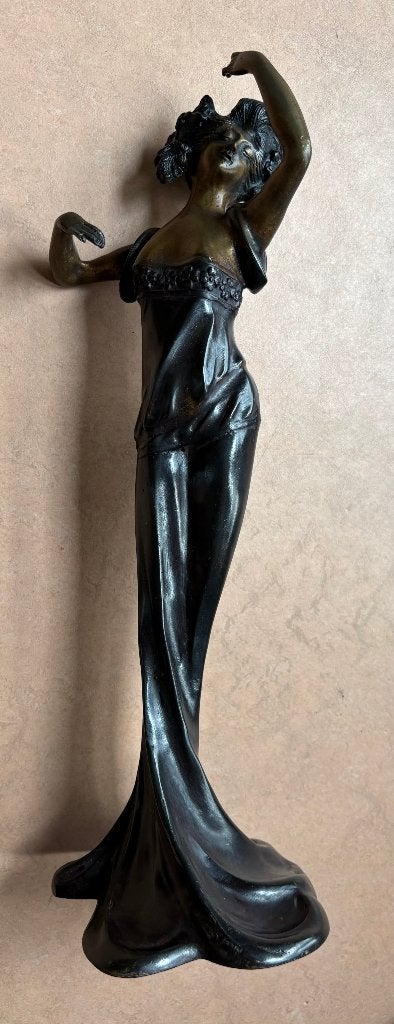 Bronzen beeld van Claude Bonnefond, gesigneerd, art nouveau, Antiek en Kunst, Kunst | Beelden en Houtsnijwerken, Beeld, Brons