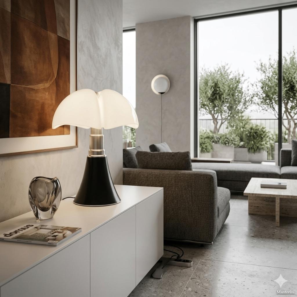 Martinelli Luce Pipistrello lamp, Gae Aulenti. Diam. 55 cm, Ophalen, Gebruikt, Martinelli Luce, 50 tot 75 cm
