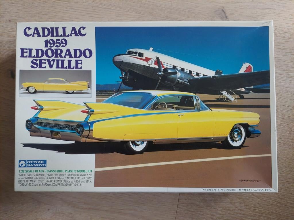 Bouwdoos  Gunze Sangyo  Cadillac Eldorado Seville, Hobby en Vrije tijd, Modelbouw | Auto's en Voertuigen, Overige merken, Auto
