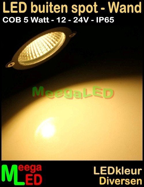 LED tuin lamp spot wandlamp tuinspot ledspot 5W 12-24V Warmw, Huis en Inrichting, Lampen | Spots, Kunststof, Overige merken, Nieuw
