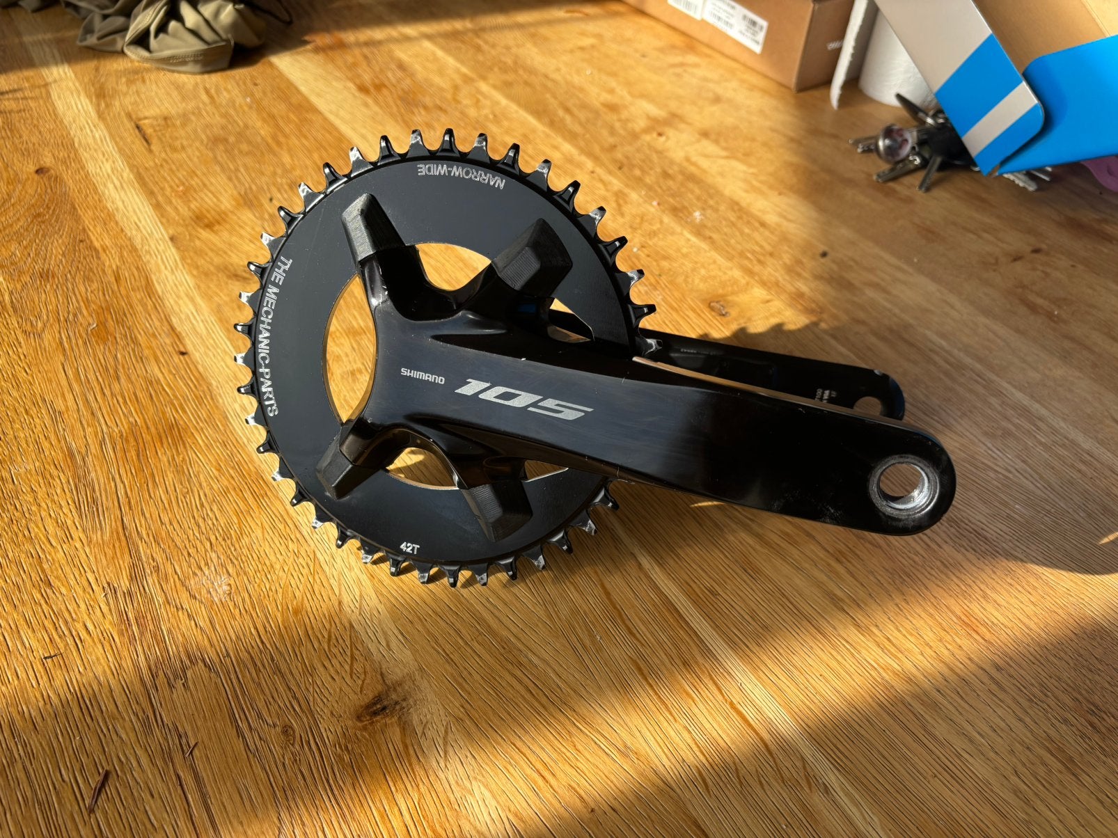Shimano 105 r7100 crankset 170mm met powermeter, Ophalen of Verzenden, Gebruikt, Gravelbike, Crankstel of Pedalen