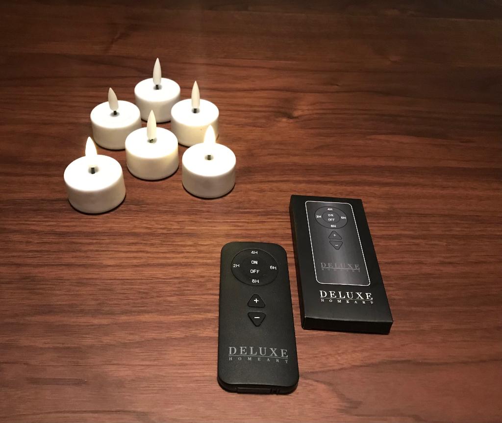 LED Waxinelichtjes 6 pc's. Wit met afstandsbediening., Kunststof, Wit, Ophalen of Verzenden, Zo goed als nieuw