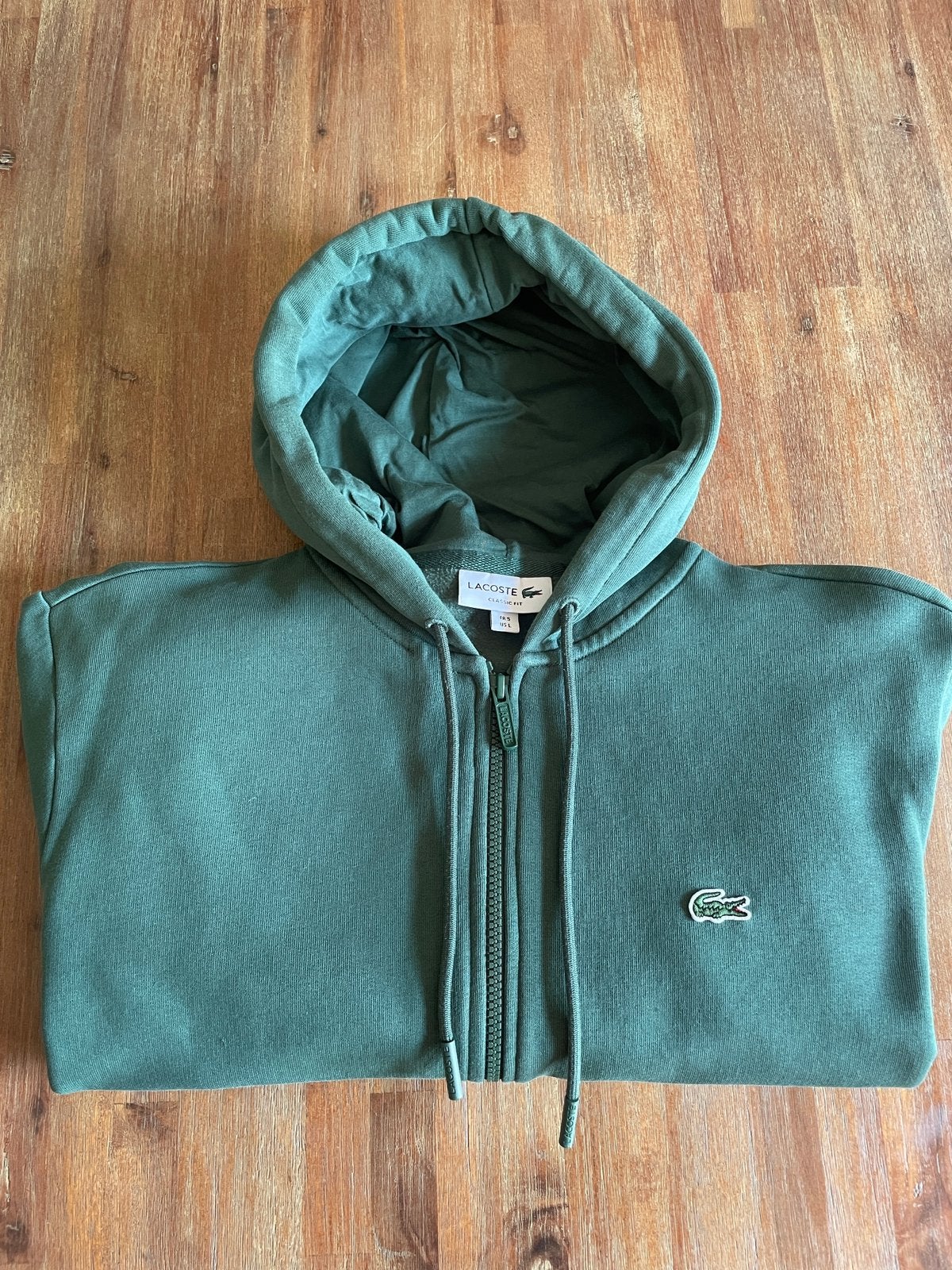 Lacoste Vest Hoodie maat L / 6, Verzenden, Zo goed als nieuw, Maat 52/54 (L), Groen
