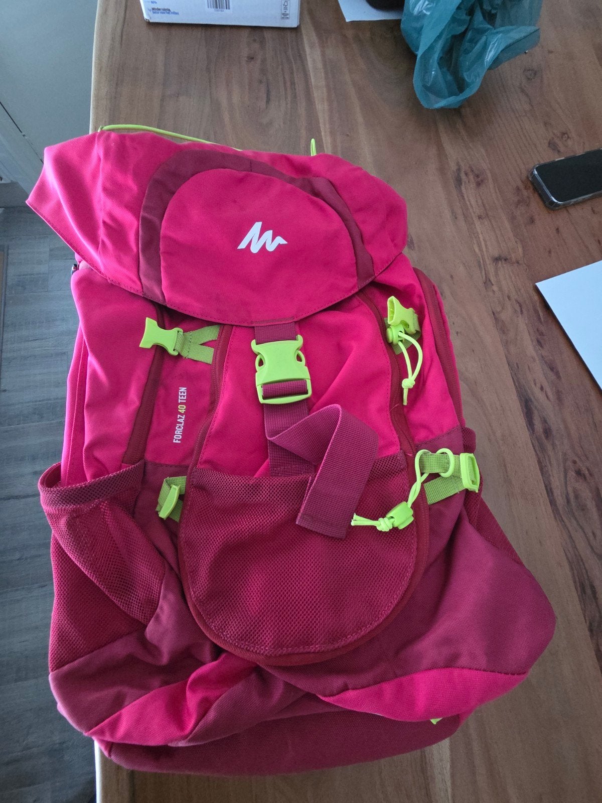 Quechua Forclaz 40 liter rugzak - roze/rood scouting rugzak, Ophalen of Verzenden, Gebruikt