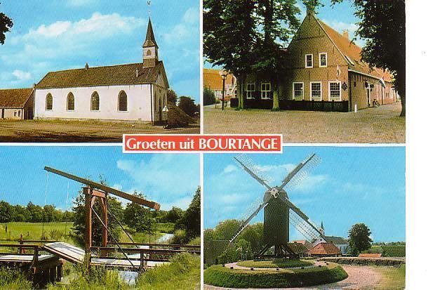 Ansichtkaart	Bourtange	4-luik	Molen, Verzamelen, Ansichtkaarten | Nederland, Verzenden, 1980 tot heden, Gelopen, Groningen