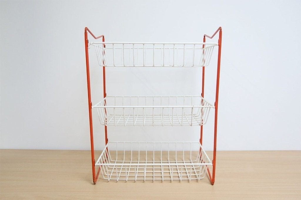 Vintage Tomado keukenrek - wandrek met mandjes jaren 60, Ophalen