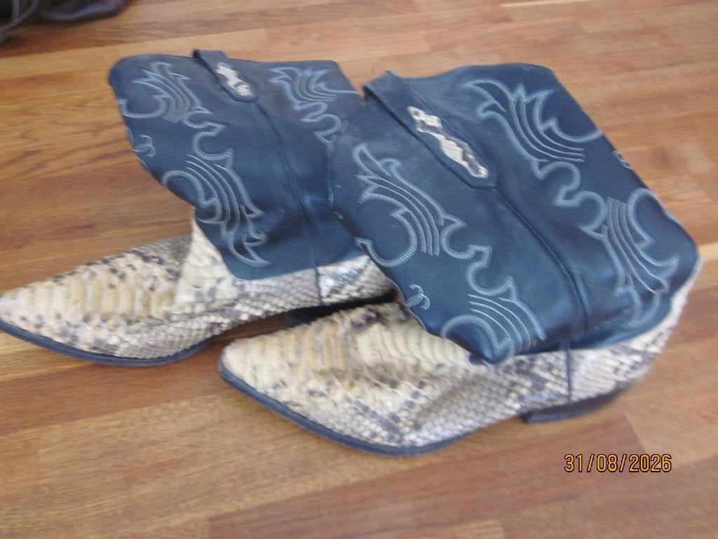 Python leren western laarzen, Kleding | Heren, Bruin, Boots, Ophalen of Verzenden, Gedragen