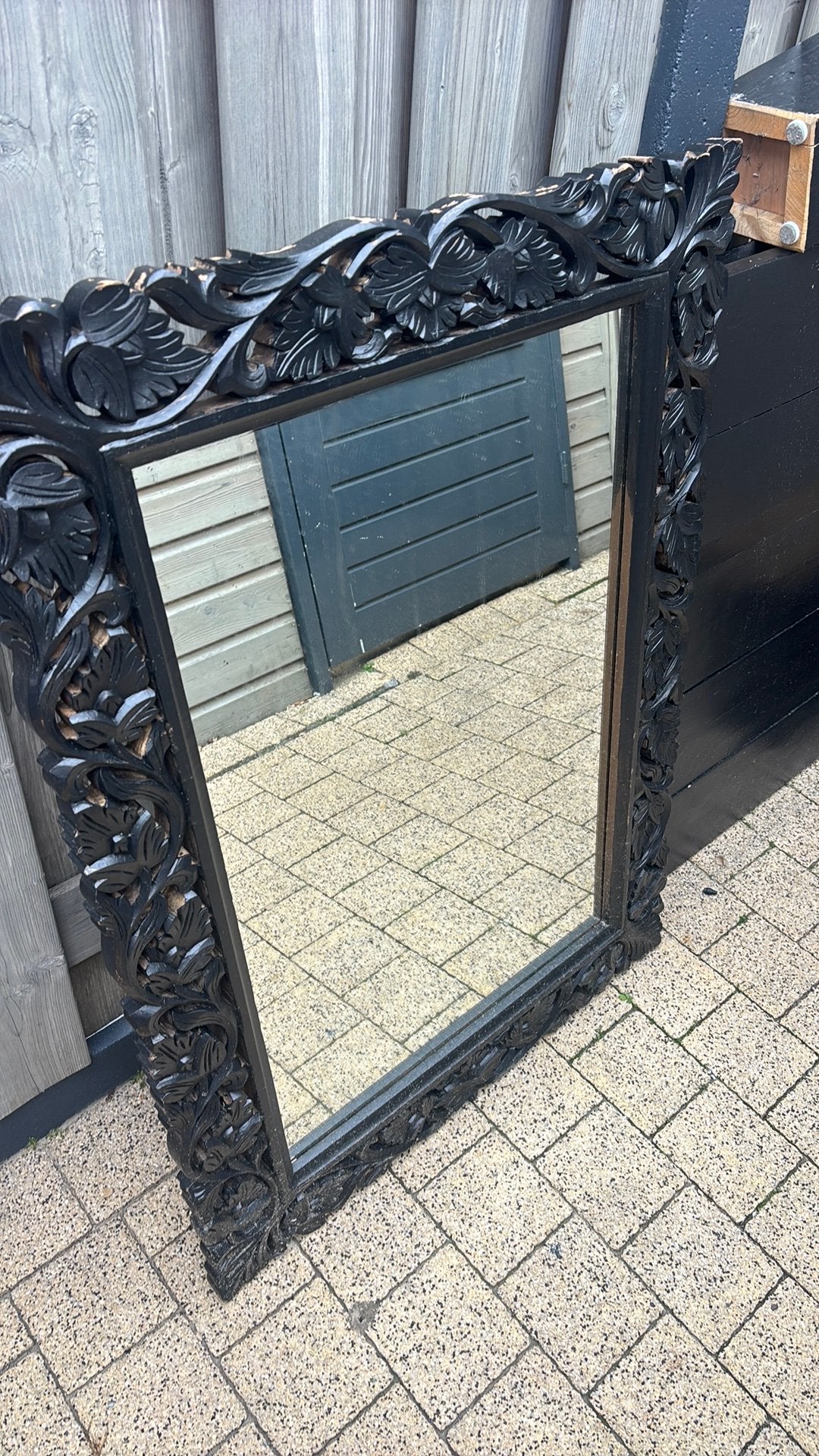 Gratis ophalen, Spiegel in houten lijst, Ophalen, Rechthoekig, 50 tot 100 cm, 100 tot 150 cm
