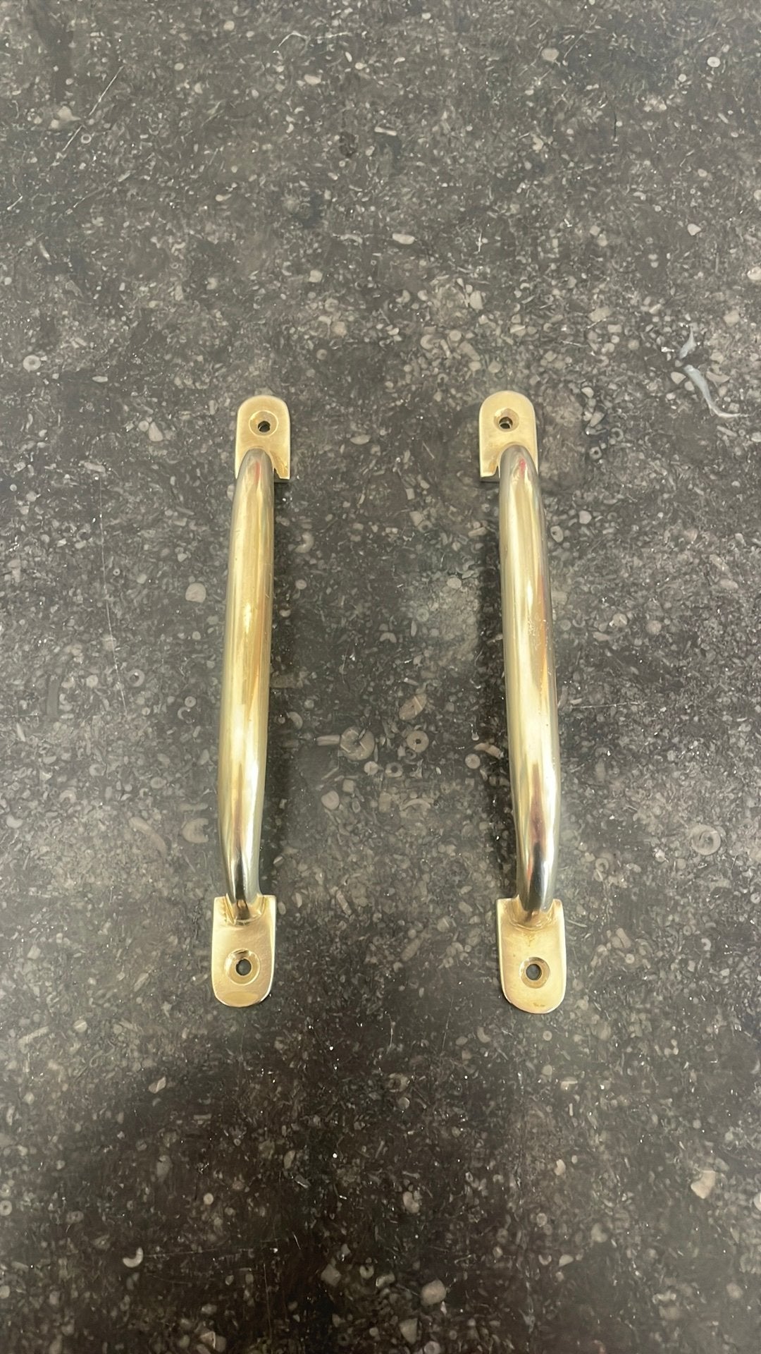 1set van 2 Slanke Raamgrepen / Deurgrepen Retro goud Messing, Antiek en Kunst, Ophalen of Verzenden