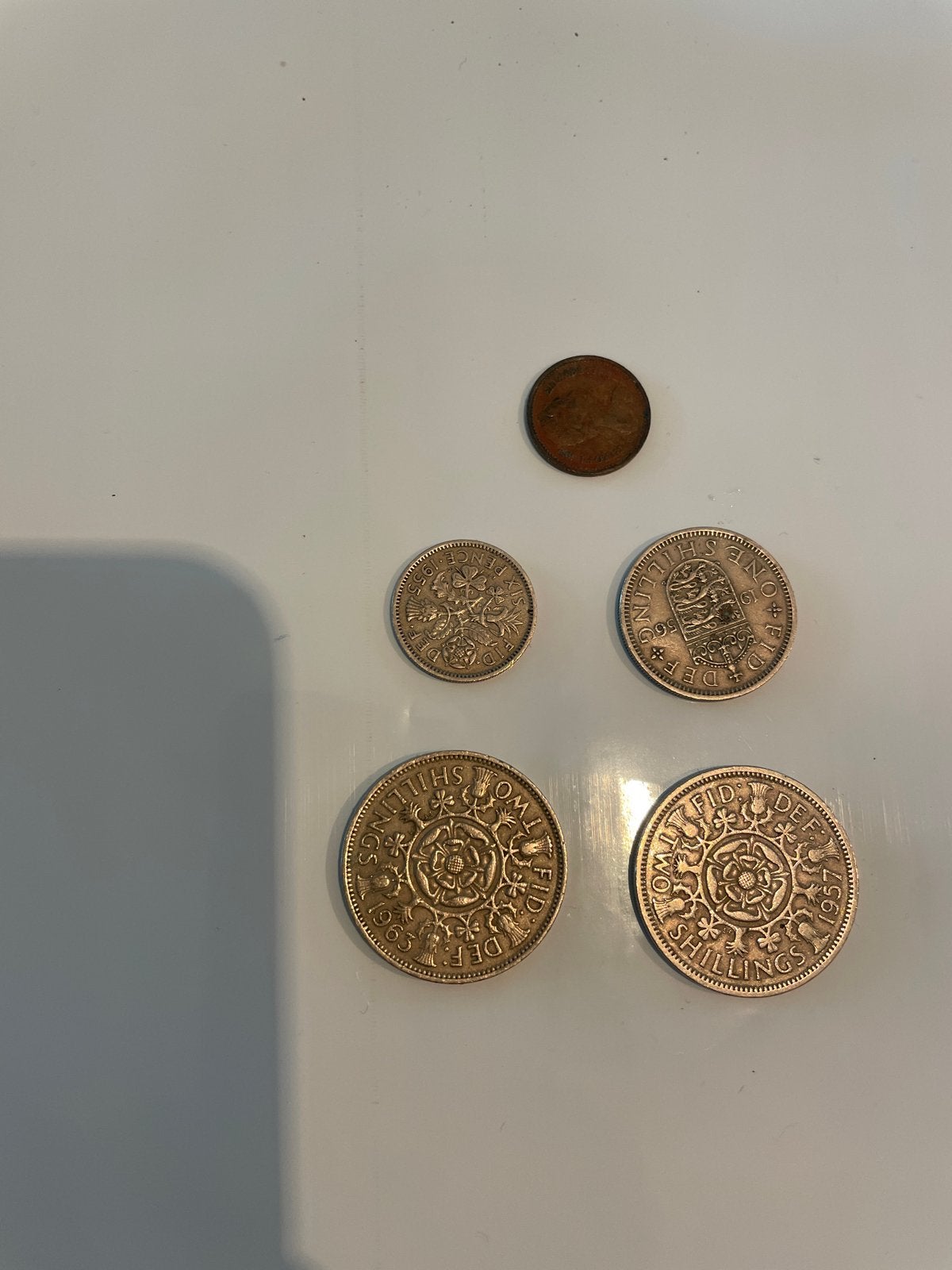 Setje van 5 Britse shilings, Ophalen of Verzenden, Overige landen, Setje