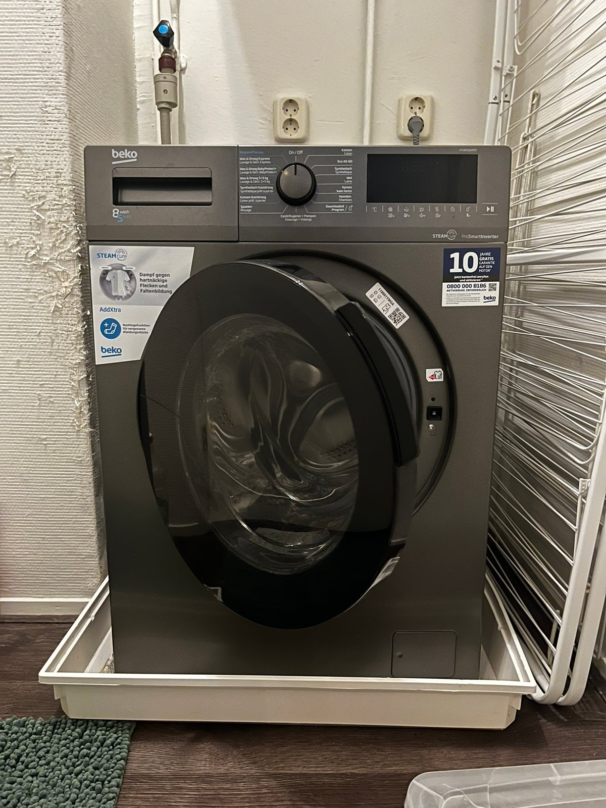 Was droog combi - Beko HTV8716XMST steamcure, Ophalen, Minder dan 85 cm, Refurbished, 1200 tot 1600 toeren