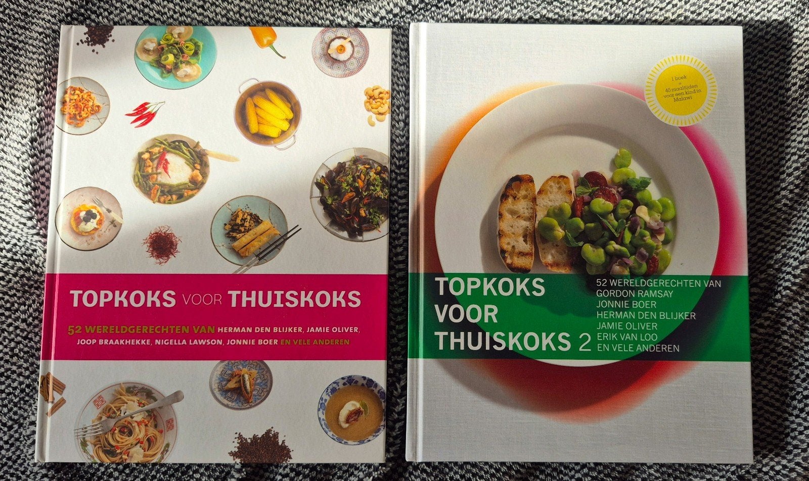 Topkoks voor Thuiskoks 1 & 2 - Kookboeken set, Boeken, Zo goed als nieuw, Diverse topkoks, Overige gebieden, Tapas, Hapjes en Dim Sum