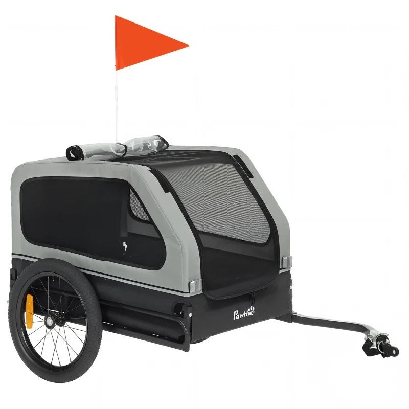 PawHut Opvouwbare Fietsaanhanger voor Middelgrote Honden, Ophalen, Nieuw, Hondenkar