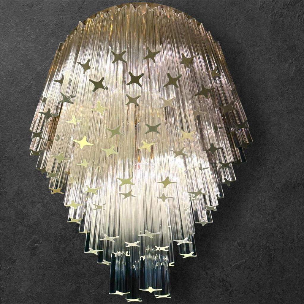 Prachtige Vintage Venini/Novaresi Kristallen lamp 60 Ø x 70, Ophalen of Verzenden, Zo goed als nieuw, Glas, Vintage design novaresi venini murano mid century