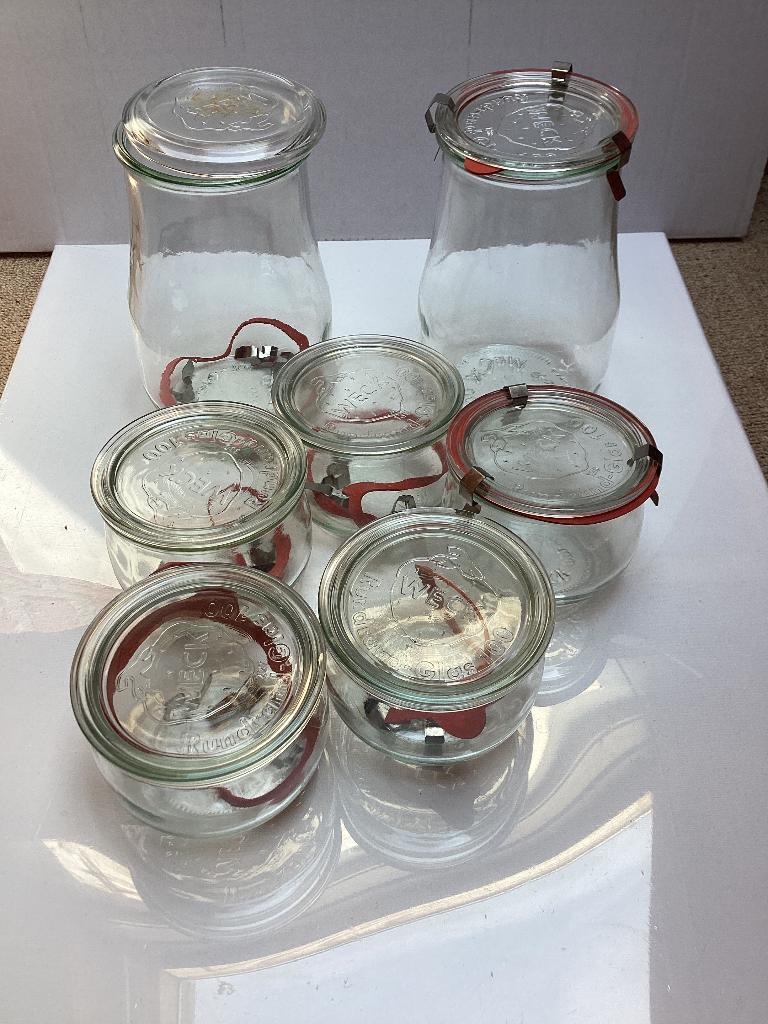 7 weckpotten, Ophalen of Verzenden, Voorraadpot, Overige merken, Glas