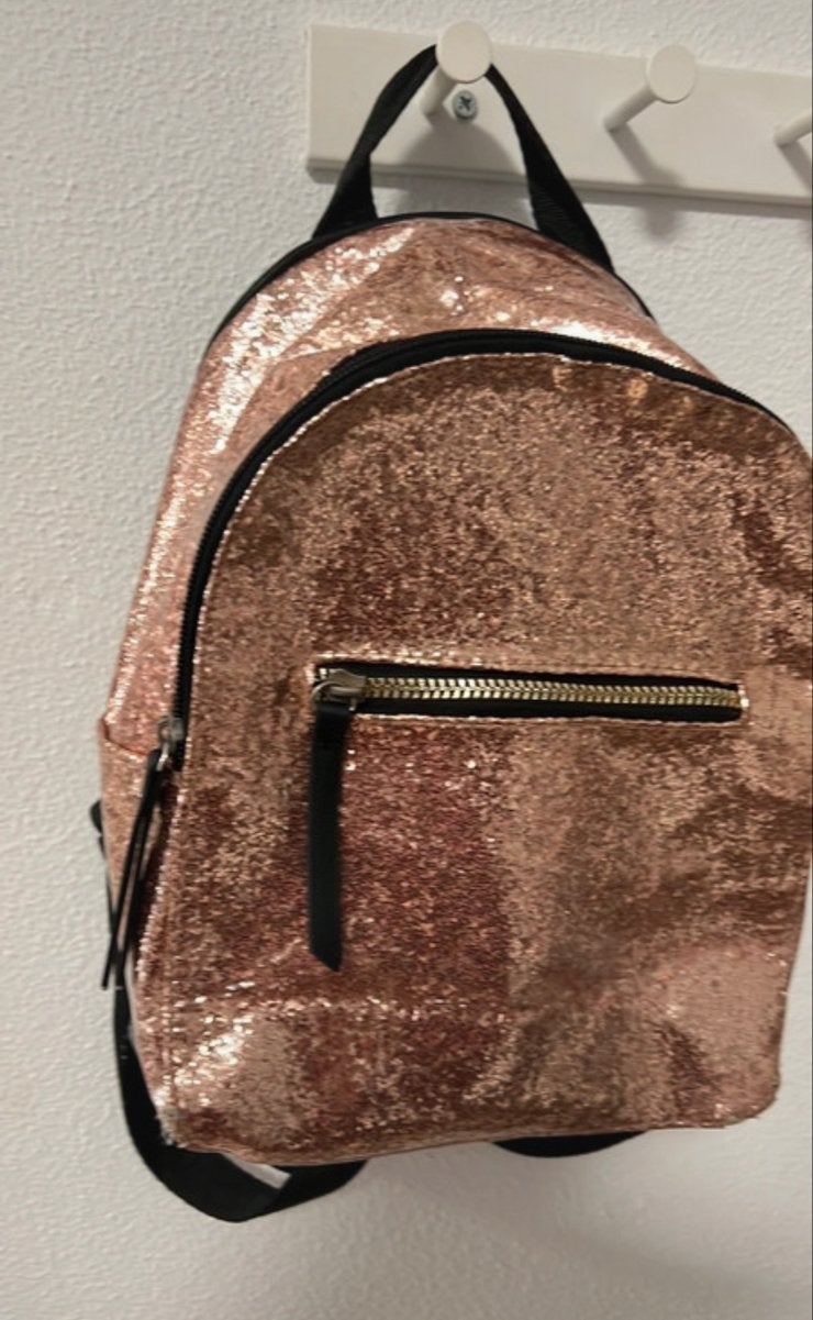 Roze glitter rugzak, Overige merken, Gebruikt, Minder dan 30 cm, Ophalen of Verzenden