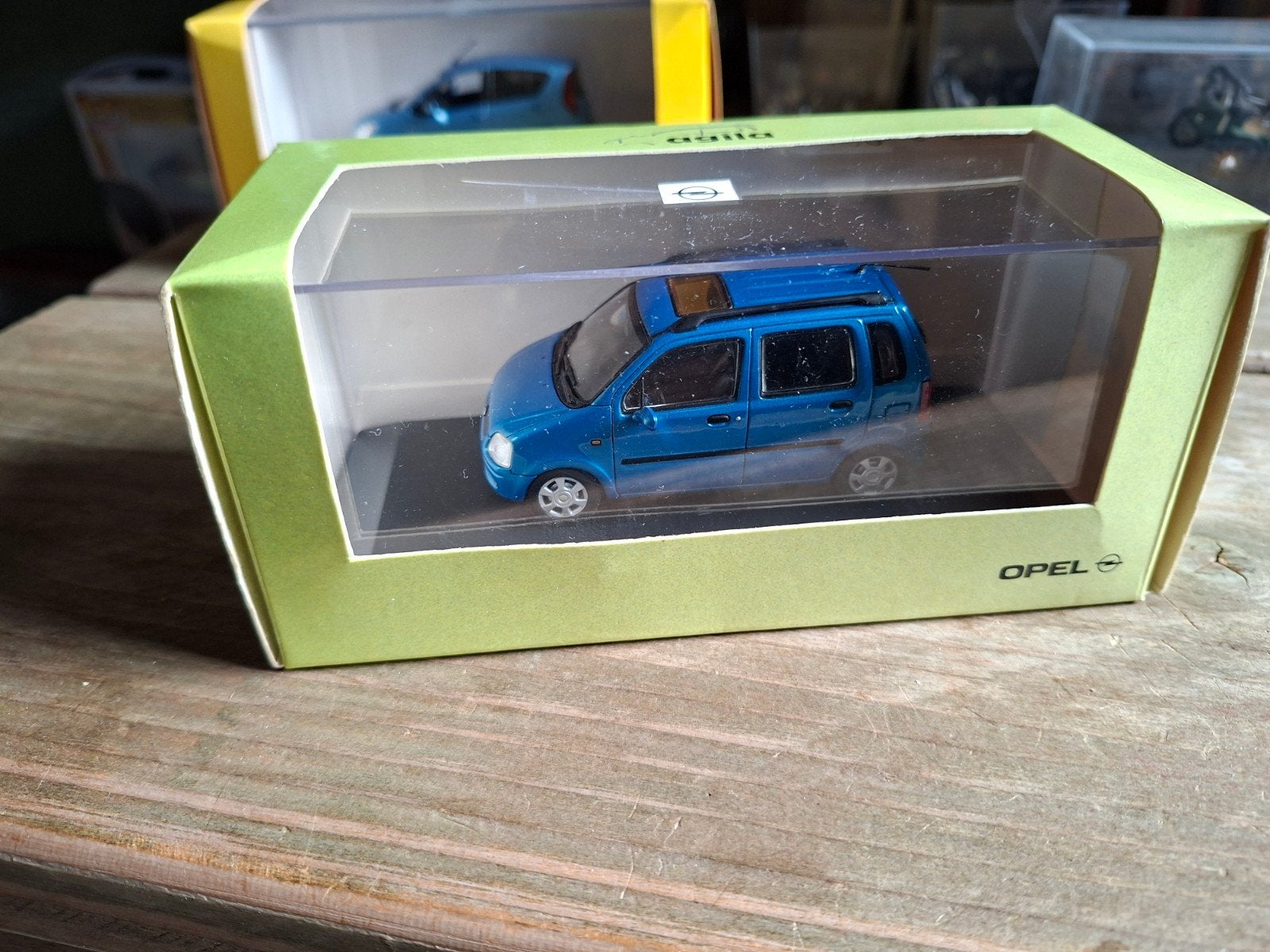 Opel Agila schaalmodel - Blauw - Nieuw in doos, Ophalen of Verzenden, Nieuw, Auto