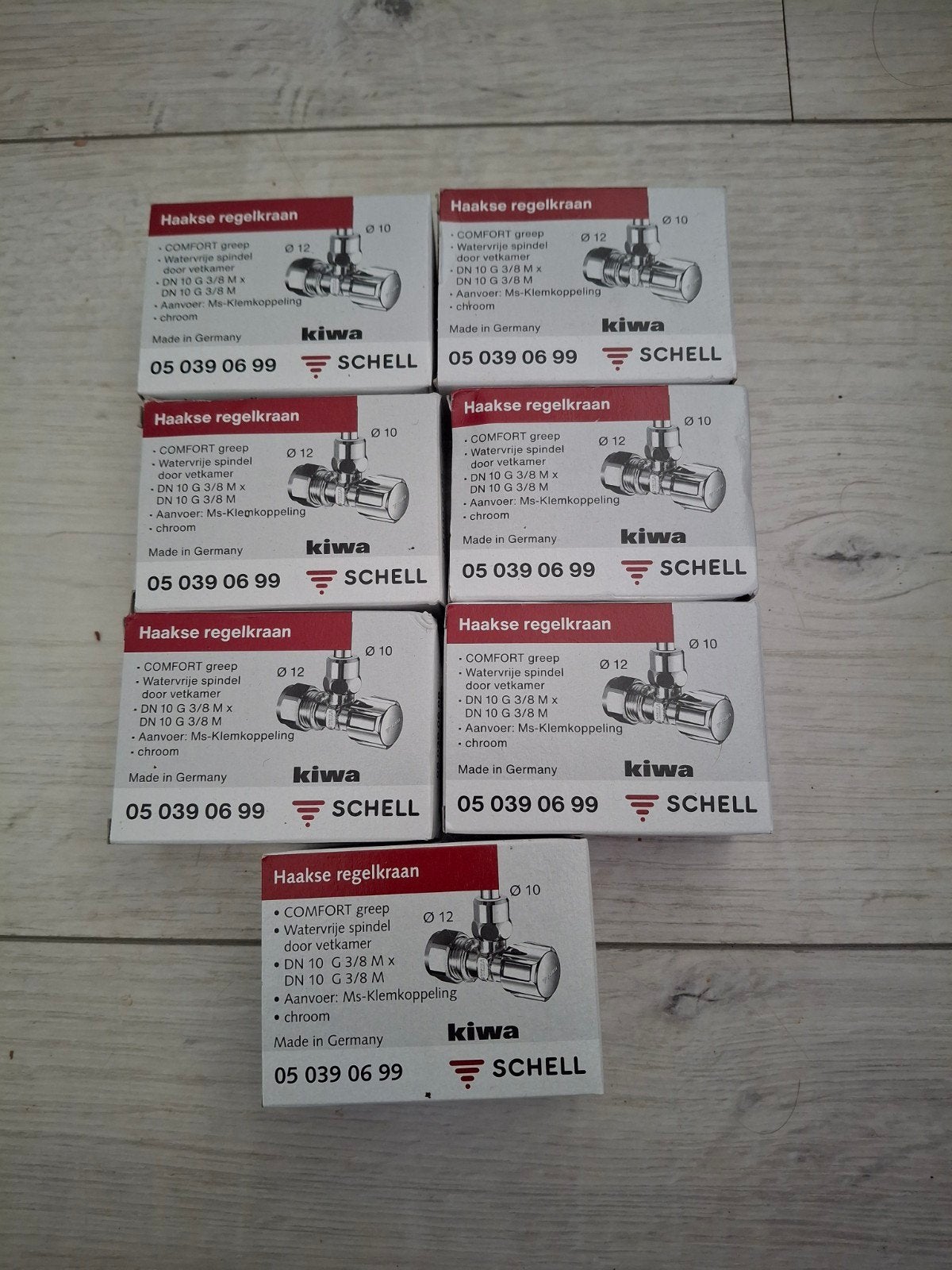 7x Haakse regelkraan Kiwa Schell chroom DN 10 G 3/8 M, Ophalen, Nieuw, Chroom, Kraan
