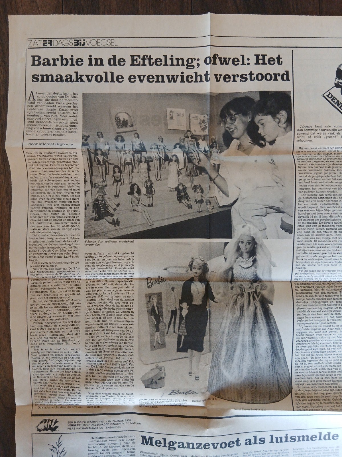 Artikel over Barbie tentoonstelling in De Efteling, Ophalen of Verzenden, 1980 tot heden, Nederland, Knipsel(s)