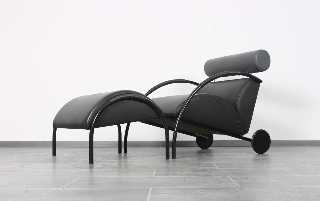 Zyklus Loungestoel + Hocker van Peter Maly voor Cor, Gebruikt, Design, vintage, 50 tot 75 cm, Leer