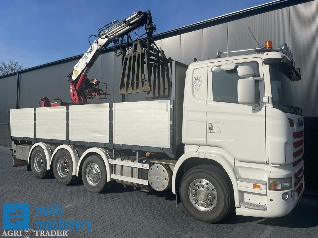 Scania R500 V8 Kraanwagen, vrachtwagen, auto laadkraan, Auto's, Euro 5, Achterwielaandrijving, Zwart, Scania