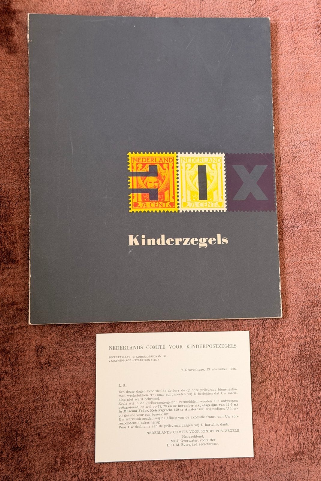 30 jaar kinderpostzegels - Kaart 23 november 1956, Postzegels en Munten, Postzegels | Nederland, Ophalen of Verzenden, Na 1940