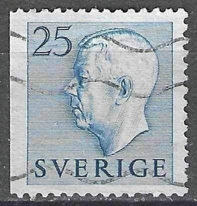 Zweden 1954 - Yvert 382a - Koning Gustav VI - 25 Ore (ST), Postzegels en Munten, Postzegels | Europa | Scandinavië, Verzenden