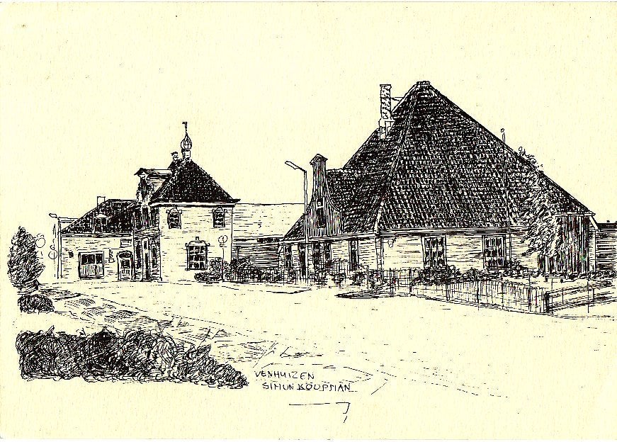 Venhuizen (NH) pentekening Simon koopman 1983 ., Verzamelen, Ansichtkaarten | Nederland, Ophalen, 1960 tot 1980, Gelopen, Noord-Holland