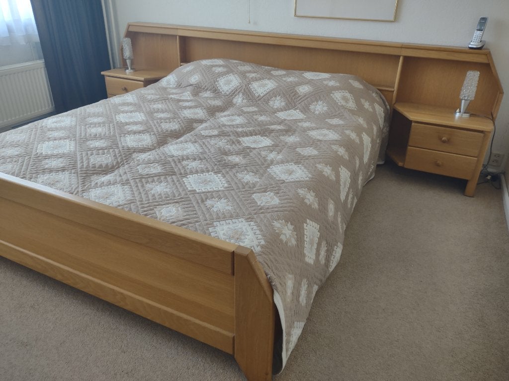 Tweepersoonsbed meubel met Auping verstelbare  spiraalbodem, Ophalen, Gebruikt, Tweepersoons