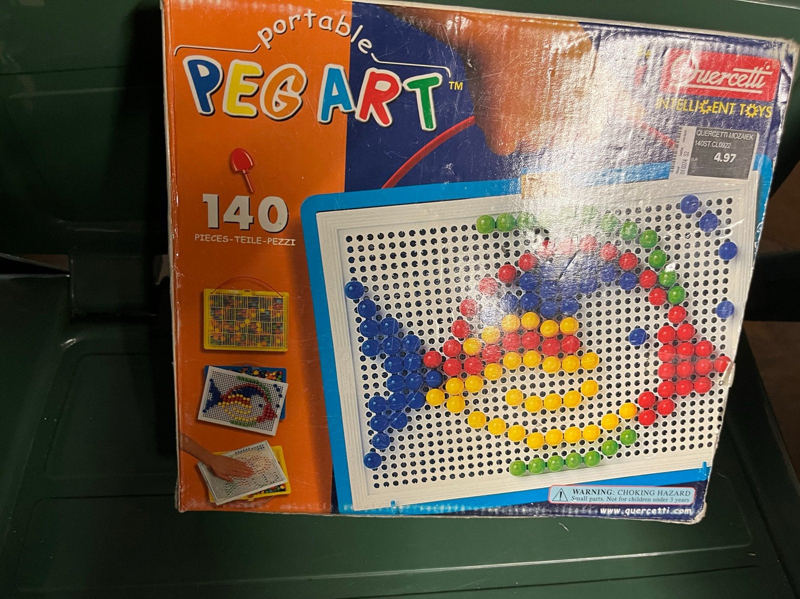 Quercetti Peg Art Portable Steekmozaïek 140 Stuks, Kinderen en Baby's, Speelgoed | Educatief en Creatief, Ophalen, Gebruikt, Bouwen