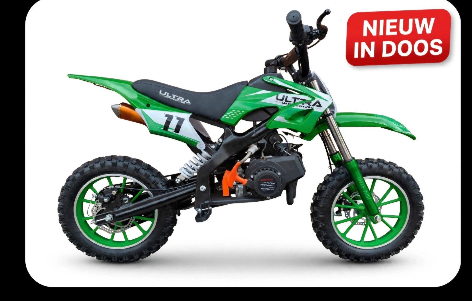 Nieuwe Ultra Dirtbike - Groen - 49cc - NIEUW IN DOOS, Fietsen en Brommers, Ophalen, Ultra, Nieuw, Schijfrem