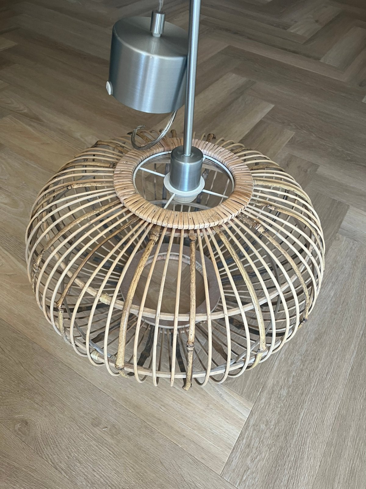 Rotan hanglamp, Huis en Inrichting, Ophalen, Zo goed als nieuw