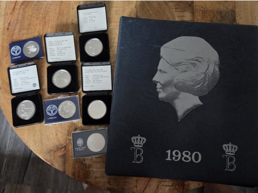 Beatrix album (compleet), Postzegels en Munten, Munten | Nederland, Setje, Koningin Beatrix, Zilver, Overige waardes