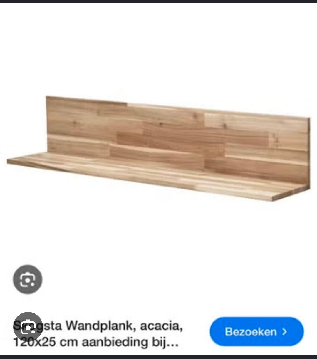 2x IKEA SKOGSTA Wandplank Acacia 120x25 cm, Ophalen, Gebruikt