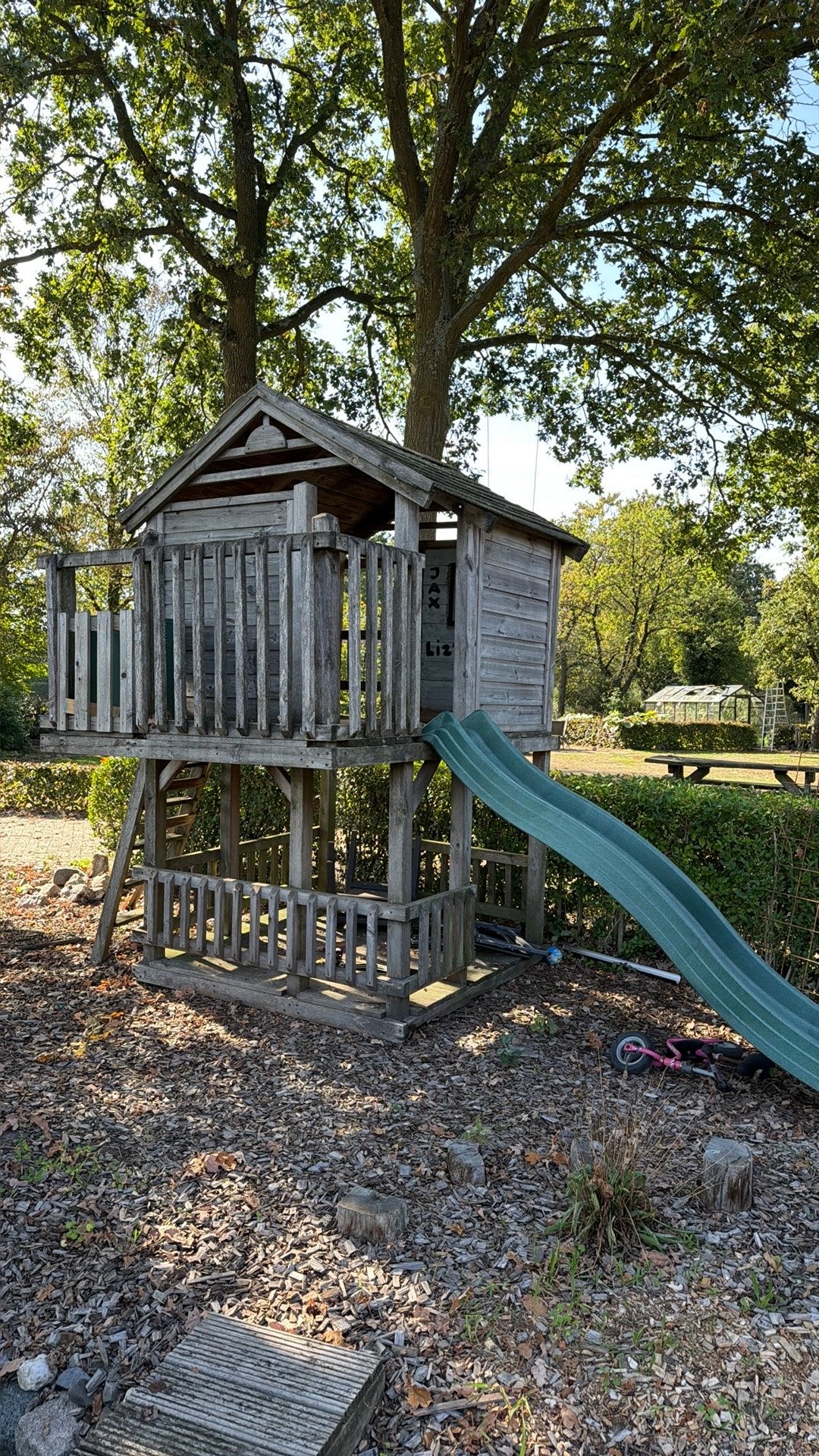 Speelhuisje met glijbaan, Ophalen, Gebruikt, Hout