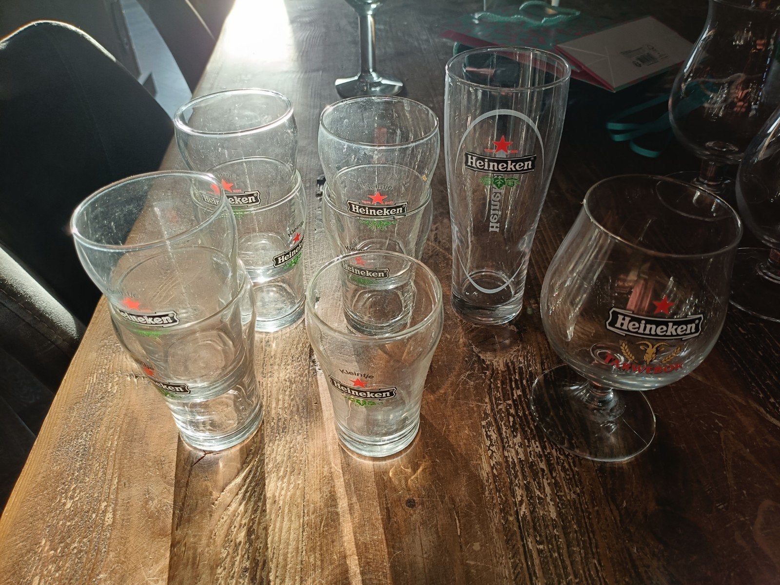 heineken glazen, Ophalen of Verzenden, Zo goed als nieuw, Bierglas