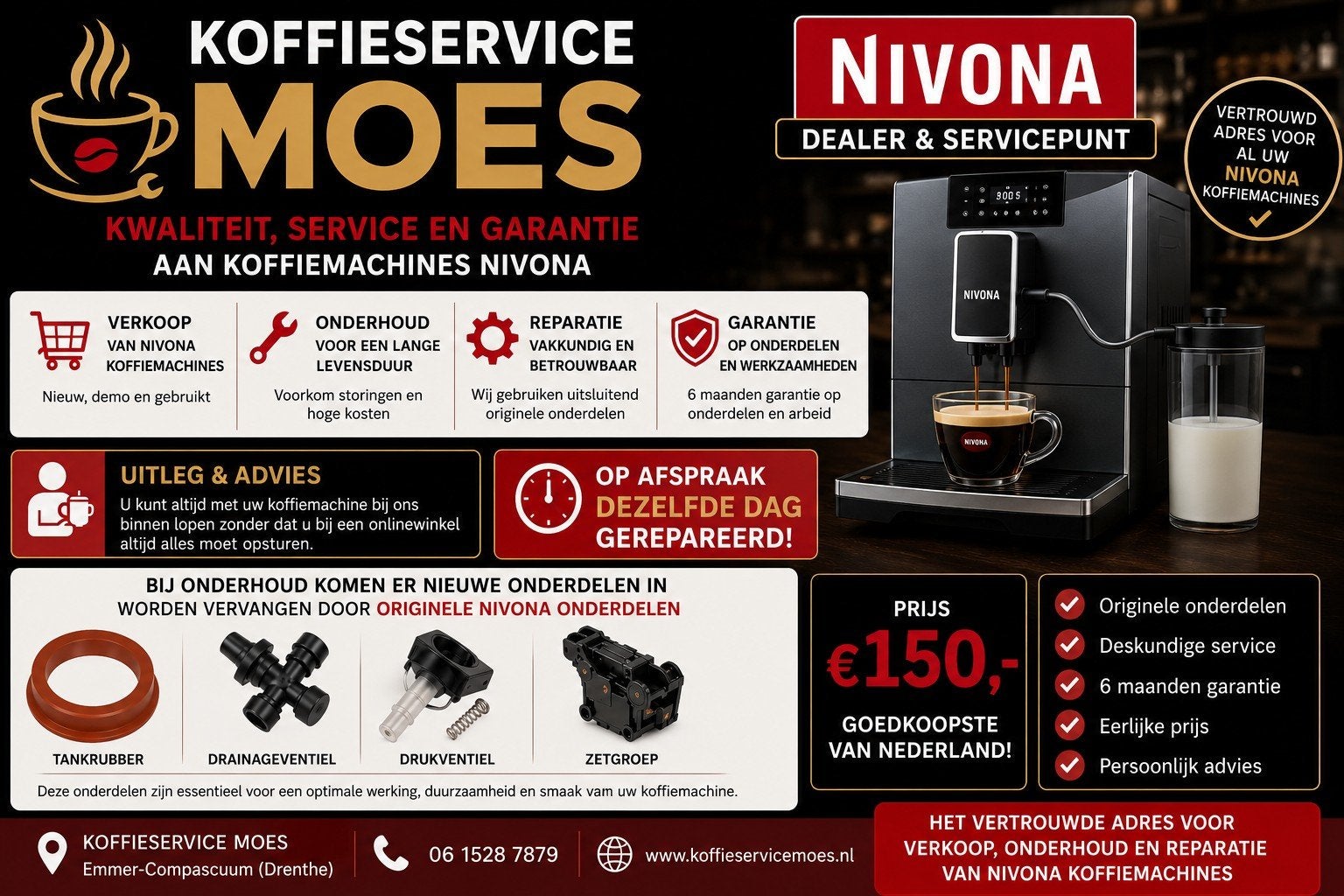 Goedkoopste koffieservice van Nederland!!!!, 10 kopjes of meer, Ophalen of Verzenden, Refurbished, Koffiemachine