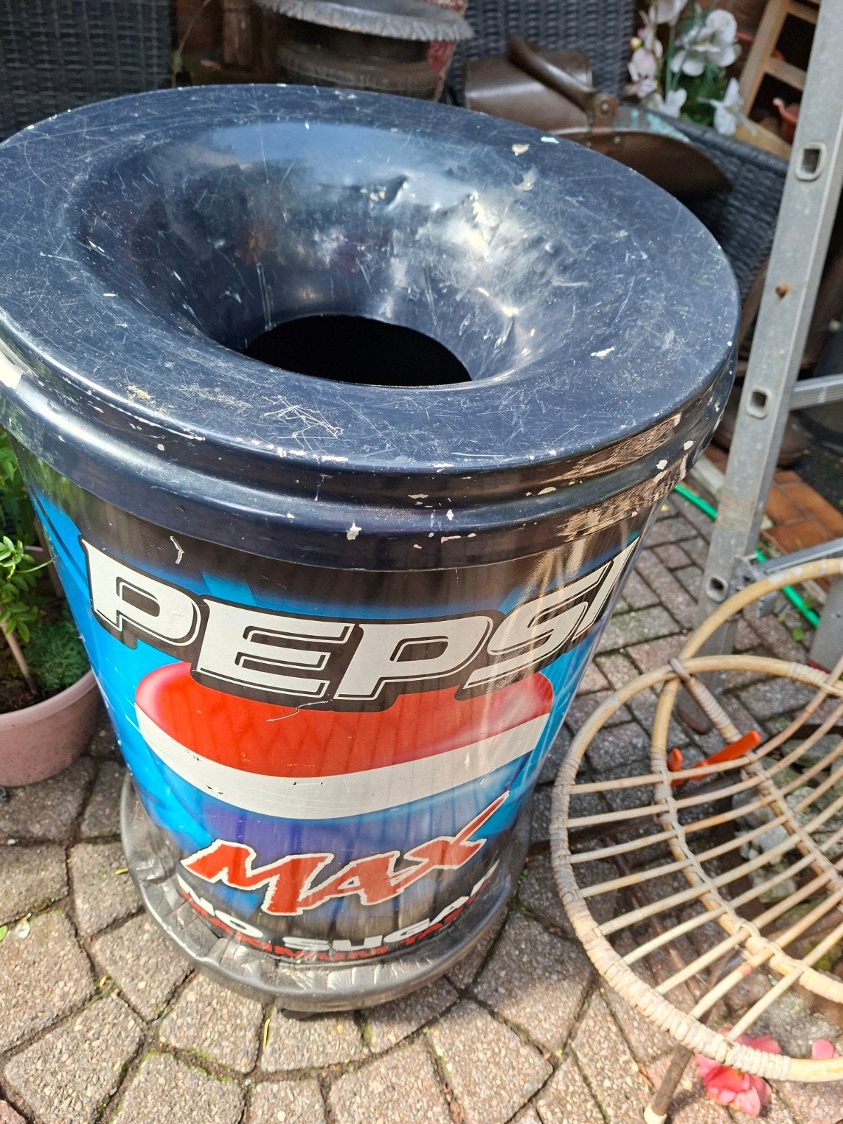 Grote Pepsi Max Afvalbak / Prullenbak, Ophalen, Kunststof, Gebruikt, 40 liter of meer